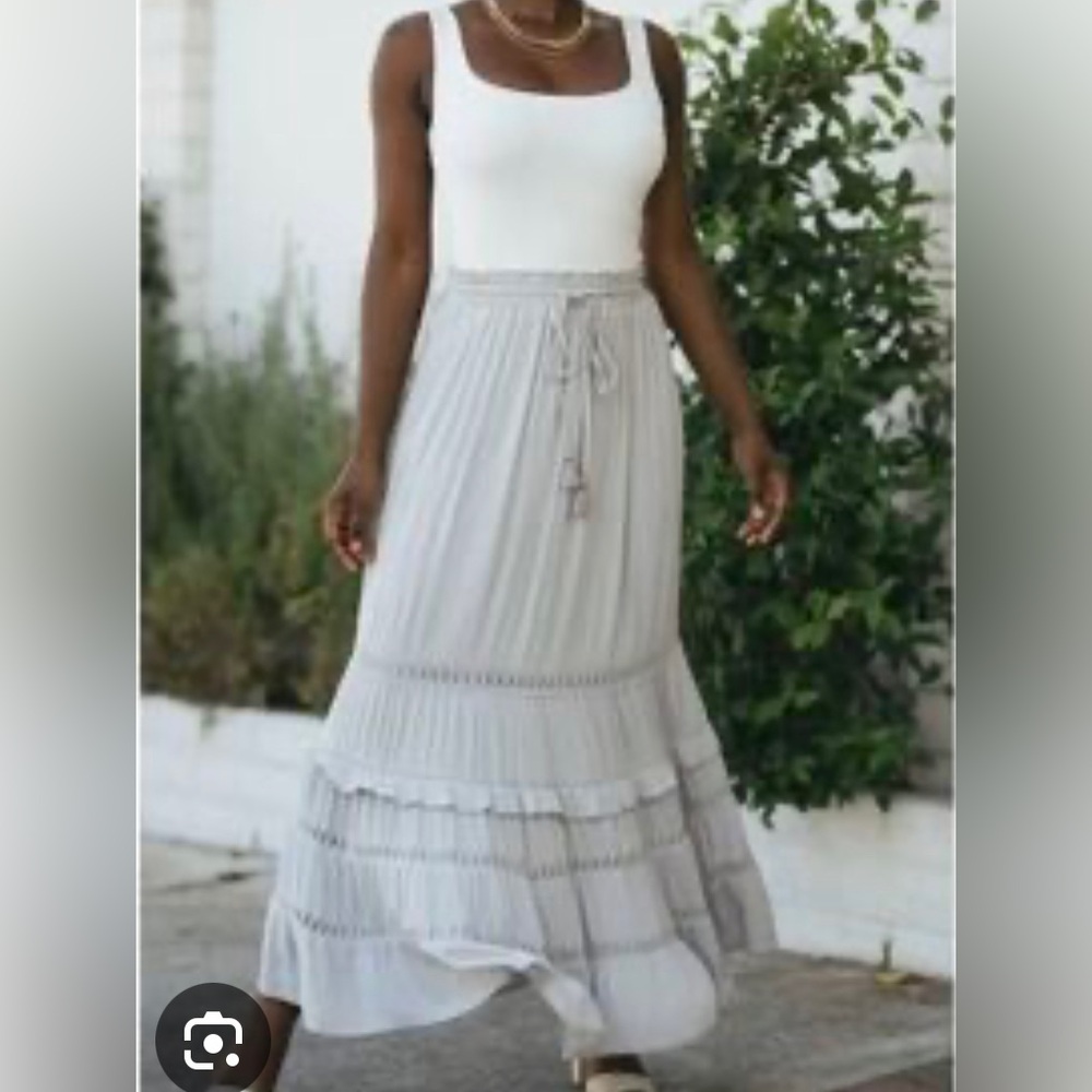 Dove Grey In Loom Maxi Skirt NWT